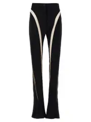 [Mugler] Mugler-Mesh Insert Leggings Nero-Donna 36FR Black