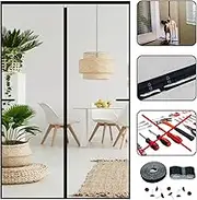 CHIYUNS Screen Door Mesh Magnetic Closure 48 x 96 inch, Self Closing Fiberglass Mosquito Net with Magnet for Doors, Heavy Duty Bug Fly Screens Curtain for Doorway, Keep Bugs Out, Pet Friendly
