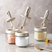 Retractable Spoon Seasoning Bottle, Spoon Lid Integrated Seasoning Jar HI