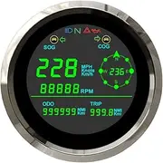 ELING 85mm Digital GPS Speedometer 0-299km/h MPH Knots With Tachometer 9-32V for Motorbike (black+stainless steel, only gauge)