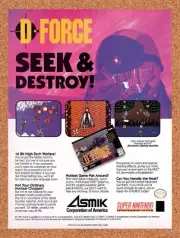 1991 D-Force SNES Original Advertisement / Retro Wall Art v1