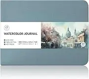 Lightwish Watercolor Sketchbook, 100% Cotton Hot Press Art Supplies Watercolor Paper Journal 3.8 * 5.1In, 20 Sheets (140lb/300gsm), Acid-Free for Watercolors, Gouache, Acrylics