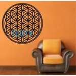 裝飾牆貼 神聖幾何學圖案之生命之花貼畫 FLOWER OF LIFE SACRED GEOMETRY 背景牆裝飾畫臥室客