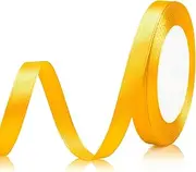 OelYuleu 3/8 Inch 25 Yards Lemon Yellow Polyester Satin Ribbon for Multiple Occasions, Ideal for Weddings, Christmas Tree Decorations, Gift Wrapping