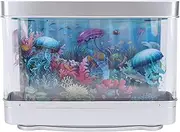 Fake Fish Tank Lamp, Artificial Tropical Fish Decorative Lamp with Moving Fish, USB 5V Plug in Aquarium Night Light for Desktop Bedroom Home Decor