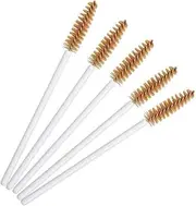 Namzi 100 Pcs Disposable Eyelash Mascara Brushes for Eye Lashes Extension Eyebrow and Makeup (White rod brown head)