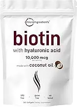 Micro Ingredients Biotin 10000 mcg, Biotin Capsules, 365 Counts, Support Hair, Nail, Skin and Metabolism, Non-GMO