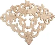Wood Appliques Onlays Decorative,Unpainted Little Wooden Corners Flower Carvings Decals for Cabinet Door Bed Wardrobe Furniture Decoration,Home Decoration,4 pcs