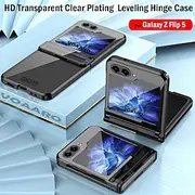 HD Transparent Clear Plating Funda for Galaxy Z Flip 6 Z Flip 5 Z Flip 4 Z Flip 3 Case for Samsung Galaxy Z Flip 5 Leveling Hinge Case Protective Cover