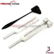 Set Of 3 Pcs Tuning Fork C128,Tuning Fork 512,Black Taylor Hammer