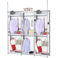 在飛比找momo購物網優惠-【巴塞隆納】K333型伸縮屏風衣櫥架展示架置物架