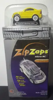 Zip Zaps Micro RC Ford SVT Mustang Cobra Yellow Car 2002 Factory Sealed