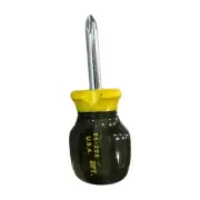 Stanley 65-205 2 PT Stubby Short Yellow Screw Driver Hard Plastic 3.5" USA...