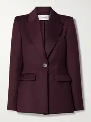 [Alex Perry] Alex Perry - Woven Blazer - Burgundy - UK 6 UK 6 Burgundy
