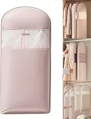 [Generic] Space-saving hanging clothes bag with self-compression zipper, space-saving wardrobe storage bag, suitable for long-term storage of clothes, winter down jacket storage dust cover