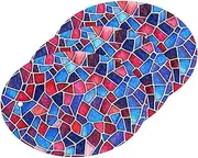 Red and Blue Geometric Pattern Stained Glass Style Absorbent Clean sponges Magic Eraser Effortless Decorative Dish sponges for Washing Dishes for Dishes,Pots,Pans All at Once (3 Count)
