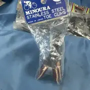 NOS Minoura Stainless Steel Toe Clips Vintage Bicycle Parts Japan Sz Small