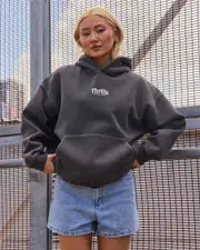 [Thrills] Thrills Women's Road To Paradise Cocoon Hoodie in Merch Black Size 10 10 Merch Black