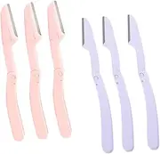 Baluue Professional Eyebrow Tool Kit 6pcs Eyebrow Razor Set Shaper Portable Beauty Tools for Home Use Stainless Steel Plastic