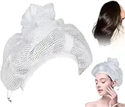 Hair Net For Drying, 1 Adjustable Net Plopping Bonnet, Net Plopping Bonnet With Adjustable Strap, Net Plopping Caps For Drying Curly Hair, Hair Plopping Net (White/Black/Pink)