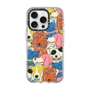 iPhone 16 Pro Clear Case MagSafe Compatible Rainbow Dogs by Megan Roy