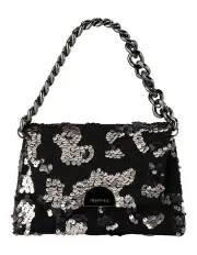 [Olga Berg] Brooklyn Sequin Shoulder Bag in Black