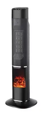 31" 1500W Flame Effect Tower Ceramic Heater Oscillating Base Remote Control