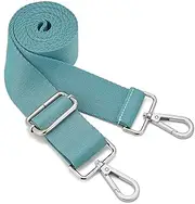 ZOOEASS Wide Shoulder Strap (Solid),Adjustable Replacement Belt Crossbody Canvas Bag Handbag, Silvery Buckles-jade, W:1.5in,L:64.35in
