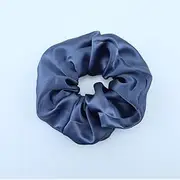 Silk Scrunchie Hair Tie, 6 cm Large Elastic Hair Band, Luxury Headband (Blue)