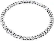 Silver Dog Collars for Small, Medium and Large Dogs,Dog Chain Collars,Silver Chain Dog Collar,Training Thick Bling Cuban Dog Chains,Metal Buckle Silver Choke Chain