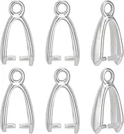 Beebeecraft 1 Box 30Pcs 15x7.5x4mm Pendant Pinch Bails 925 Sterling Silver Plated Pinch Bails for Pendants Clasp Ice Pick Clip Clasps Connectors Charm for DIY Necklace Jewellery Making