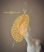 Aimee Fuller Kentucky Derby Hat Orange Tan Ascot Easter Fascinator Paech Melon