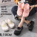 EVA 涼鞋 SLOP 女式坡跟 CROCS CLOG 進口軟海綿材料 7CM 高厚橡膠鞋底防滑 BALANCE 607