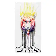 Wildlife Painting Fading Colorful Tiger Beach Towels Medium Large Extra Large
