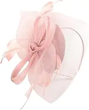 [GAROZATION] Tea Party Fascinator Headband for Women Elegant Gauze Wedding Hat with Flower Design for Bridal Events Banquets and Special Occasions Pink