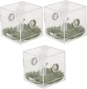 3 Sets Jumping Spider Breeding Box Pet Playpen Animal Jumping Case Insect Habitat Cage Breeding Container Transparent Jumping Spider Cage Insect Enclosure Tank Acrylic
