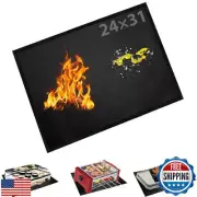 BAKEWAY Under Grill Mats for Outdoor Tabletop Grill - 24 X 31 inch Fireproof-