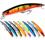 10-Pack Trolling Bait Minnow Fishing Lure 11.5cm Bass Crankbait Tackle Wobbler