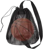 Soccer Bag,Single Basketball Bag | Shoulder Strap Mesh Drawstring Organizer Storage Sling Pouch for Sports Athletic Gym Workout Beach Pool