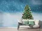 3D Christmas Tree Snow Self-adhesive Removeable Wallpaper Wall Mural