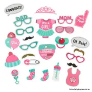 Jumbo 'It's A Girl' Baby Shower Photo Booth Props 25pk
