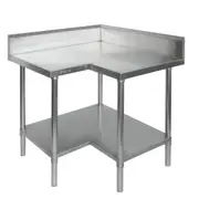 F.H.E 304 Grade Economic Corner Workbench with 100mm Splashback & Undershelf