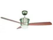 Ceiling Fan with Light and Remote Control Sonata Chrome & Walnut 132 CM