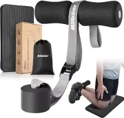 Adjustable Nordic Hamstring Curl Strap with Kneeling Mat,Portable Nordic Strap f