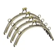 Metal Purse Frames, 6.1" 4Pcs Kiss Lock Clasp Frame for Coin Bags DIY, Bronze