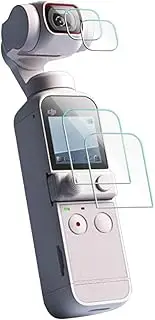 WH1916 Screen Protector Compatible for DJI Pocket 2 / Pocket (2 Lens & 2 Screen), 9H Tempered Glass Anti-Scrach Anti-Bubble Anti-Fingerprint