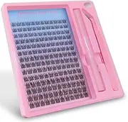 Nature Lash Clusters Kit Eyelash Extension Thin DIY False Eyelashes 9-12mm Individual Cluster Lashes with Eye Lashes Glue, 168Pcs Fluffy Eyelash Clusters DIY Korean False Eyelash (Lash-Natural)