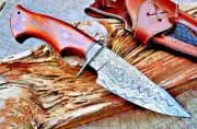 Handmade Forged Damascus Steel Utility/Skinner Knife "Without Sheath"