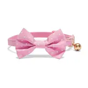 All Day Polka Dot Breakaway Cat Collar W/Bow Pink 20-30cm