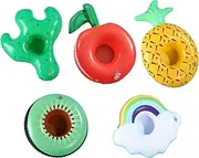5 Pcs Inflatable Drink Holders for Pool, Inflatable Cup Holder Floating Drinks Holder for Adults Kids, Pool Drink Holder Floats Swimming Pool Accessories for Hot Tub Vacations Beach Bathing (A)